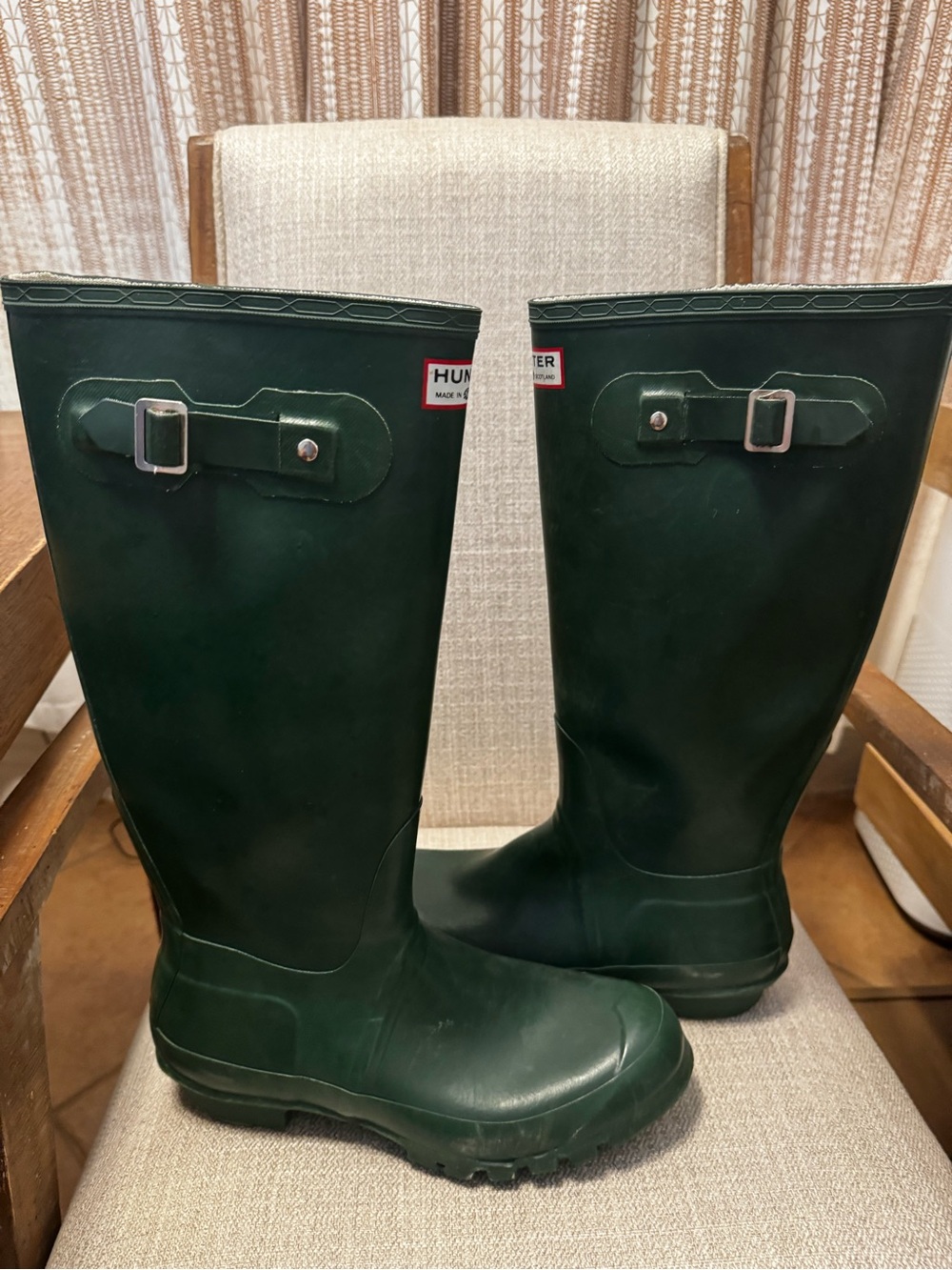 Vintage Hunter Green Tall Rain Boots Made in Scotland-Unisex